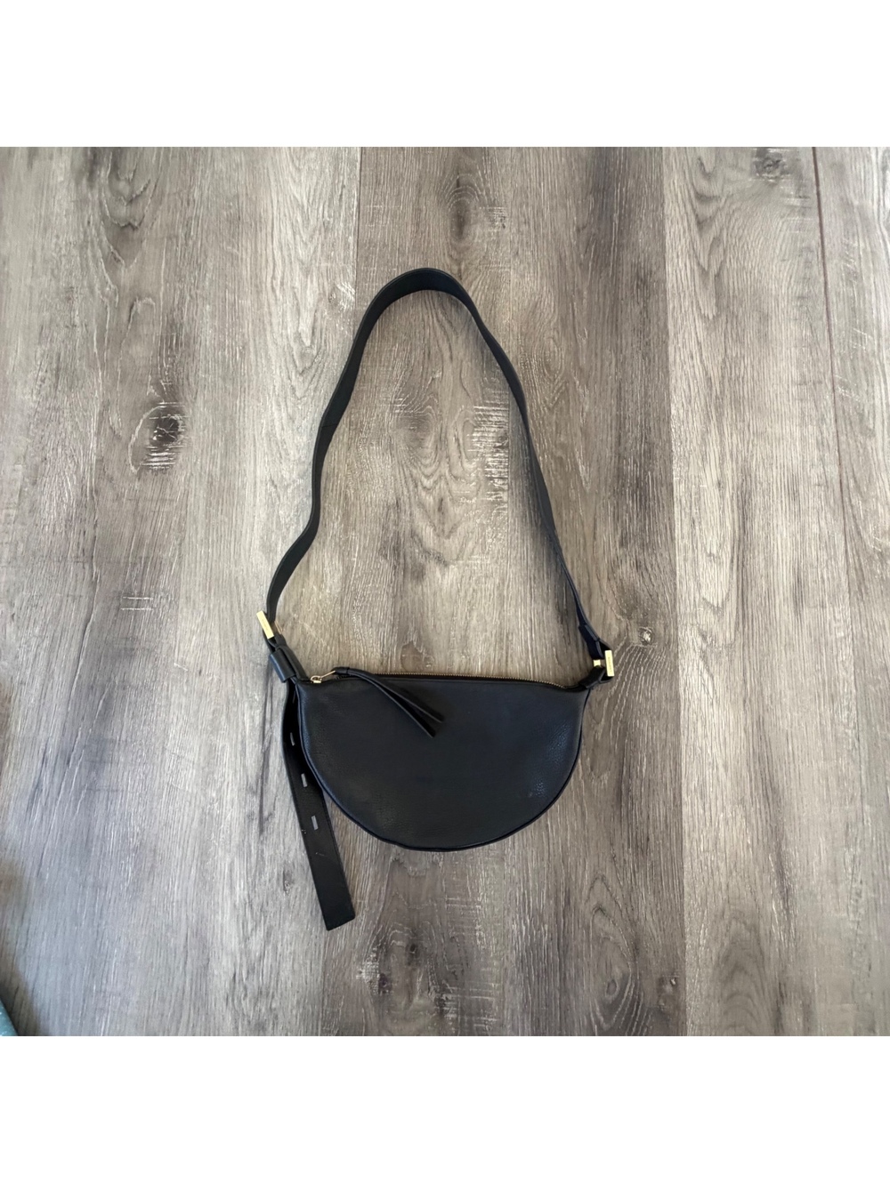 ALLSAINTS Half Moon Leather Crossbody Bag